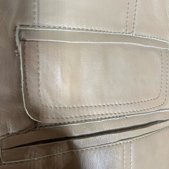 Pamela McCoy Tan Leather Blazer Jacket - Picture 5 of 11
